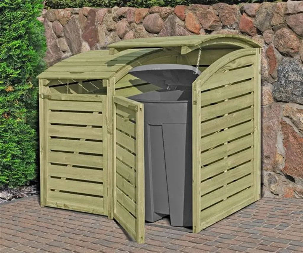 Holz Mülltonnenbox für 2 x Mülltonnen 240 Liter kdi